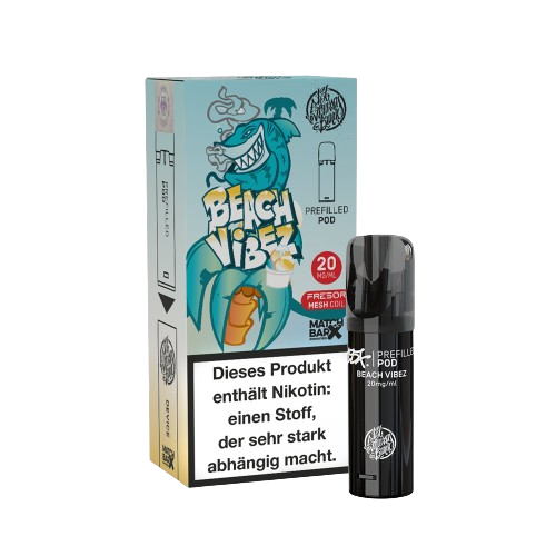 187 BEACH VIBEZ POD mit 20mg Nikotin, fruchtigem Zitronen- und Orangenaroma, passend für 187 Vape Pen Geräte.