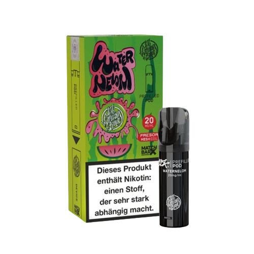 187 WATERNELOM POD mit 20 mg Nikotin, fruchtiger Wassermelonen-Geschmack, 2 ml Liquid, 600 Züge, 187 Vape Pen