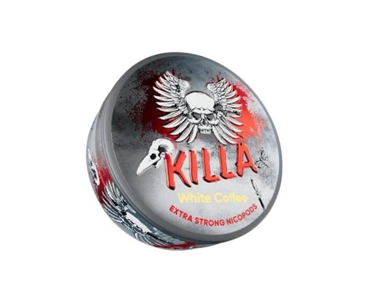 KILLA WHITE COFFEE EXTRA STRONG Dose mit Nikotinbeuteln 16 mg/g weißer Kaffee Geschmack aus Dänemark