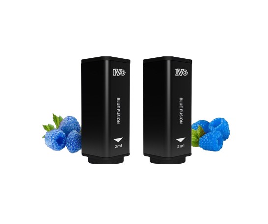 IVG PODS BLUE FUSION 2er Pack mit Blaubeer- und roten Fruchtaromen, auslaufsichere Nikotinsalz Pods für IVG 2400 Vape