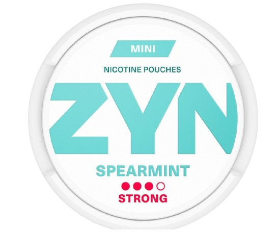 ZYN MINI SPEARMINT STRONG Nikotinbeutel mit intensivem grünen Minzgeschmack und starker Wirkung in praktischer Mini-Dose.