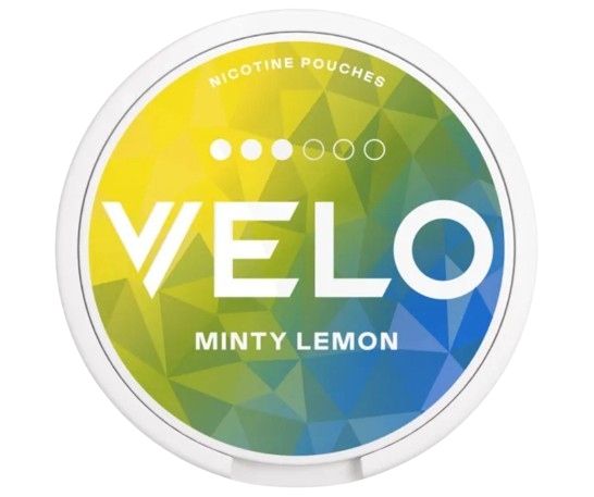 Dose mit Velo Minty Lemon Original Slim Nikotinbeuteln, mittlere Stärke, 20 Stück, erfrischender Minz-Zitronen Geschmack