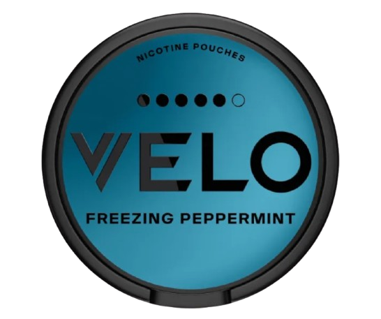 Dose VELO Freezing Peppermint Intense mit 20 Portionen starkem Minzgeschmack und 14mg Nikotin pro Gramm