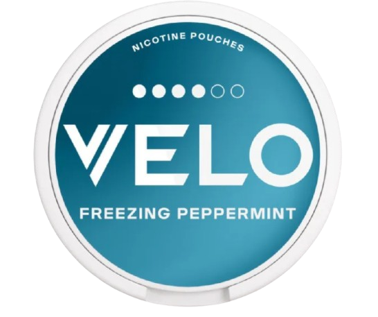 VELO FREEZING PEPPERMINT ORIGINAL Nikotin Pouches mit intensivem Minzgeschmack in praktischer Dose aus Schweden