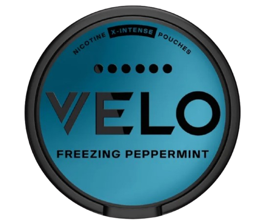 VELO FREEZING PEPPERMINT X-INTENSE Dose mit intensivem Minzgeschmack und 17mg Stärke aus Schweden, 20 Pouches pro Dose.