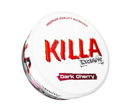 KILLA EXCLUSIVE DARK CHERRY Nicopods mit intensivem Geschmack nach dunklen Kirschen, 16mg Stärke, 20 Pouches, dänische Qualität.