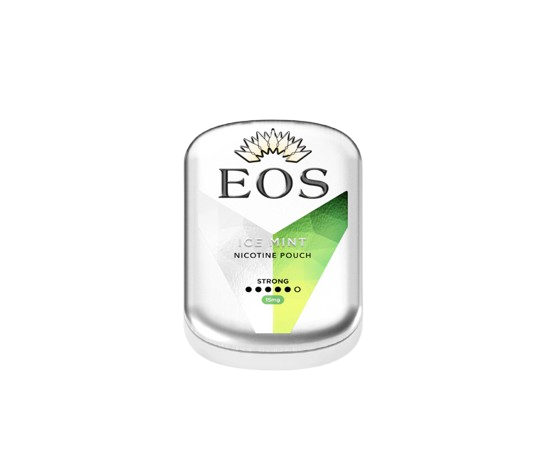 EOS ICE MINT STRONG Nikotinbeutel mit intensivem Minzgeschmack und starkem Nikotinkick, diskrete und praktische Dose.