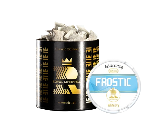 ROYAL LIFESTYLE FROSTIC SLIM EXTRA STRONG White Dry Dose mit Pouches und erfrischendem Minzgeschmack