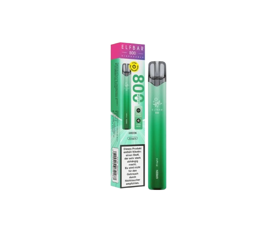 ELFBAR 800 "GREEN" 20mg E-Zigarette mit menthol Geschmack und Turbo Mode für intensives Dampferlebnis