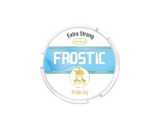 ROYAL LIFESTYLE FROSTIC SLIM EXTRA STRONG White Dry Dose mit tabakfreien Nikotinbeuteln und Mentholgeschmack