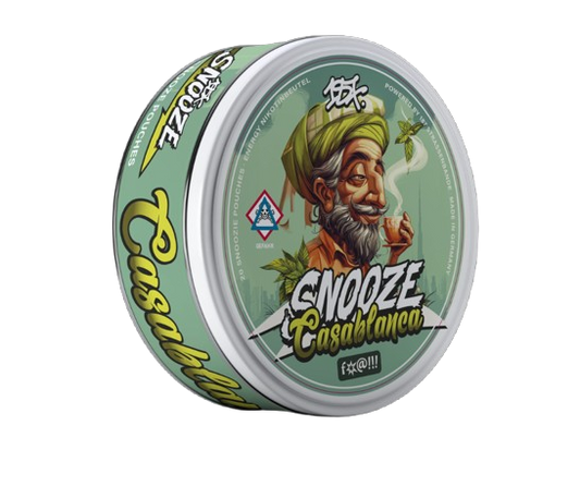 187 SNOOZE CASABLANCA Nicotine Pouches Dose mit marokkanischer Minze und 16mg Stärke in grünem Design