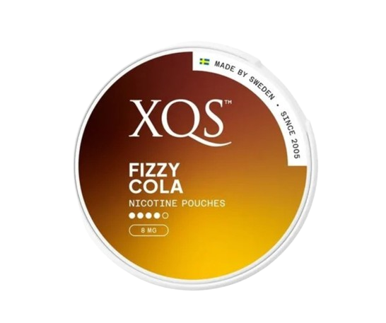 XQS FIZZY COLA Nikotinbeutel mit erfrischendem Cola-Geschmack, hergestellt in Schweden von XQS International.