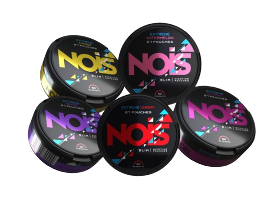 NOIS EXTREME MIXPACK mit 5 Geschmacksrichtungen und 50mg Nikotin pro Gramm, 27 Beutel pro Dose von Snusprofi.com
