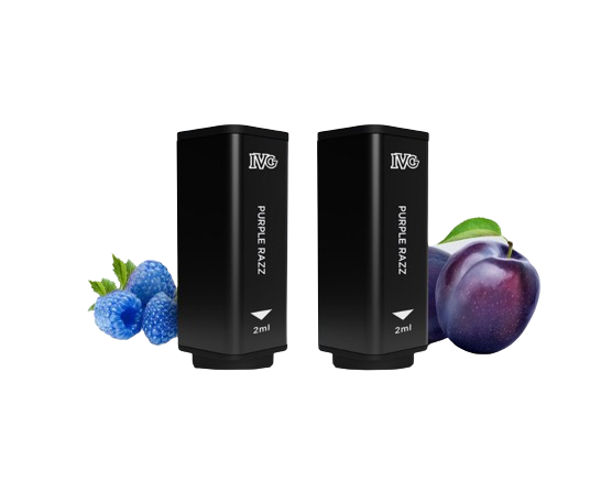 IVG PODS PURPLE RAZZ 2er Pack Nachfüllpods mit Pflaumen und blauer Himbeere Geschmack und 20mg Nikotin
