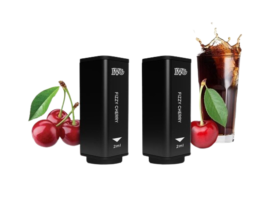 IVG PODS RED FIZZ mit Kirsch-Cola-Geschmack, zwei Nachfüllpods für intensiven Dampf und Geschmack.