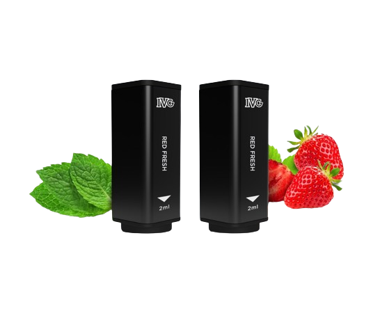IVG PODS RED FRESH 2er Pack mit 20mg Nikotin, Geschmack Eisige Erdbeere, Minze und Mojito, 2ml Pods