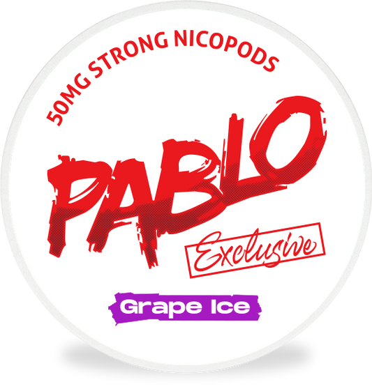 PABLO EXCLUSIVE GRAPE ICE Snus Dose mit 50 mg Nikotin, intensiver Traubengeschmack in Slim Pouches aus Dänemark