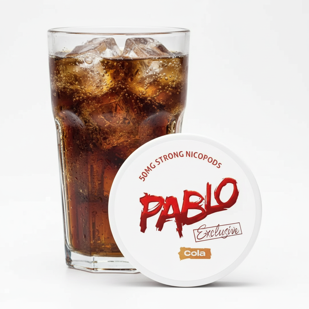 PABLO Exclusive Cola verbindet das vertraute Cola-Aroma mit eisiger Frische und extremer Stärke.
Ein sauberer, süß-prickelnder Geschmack mit maximalem Kick – der perfekte Begleiter für echte Cola-Fans.