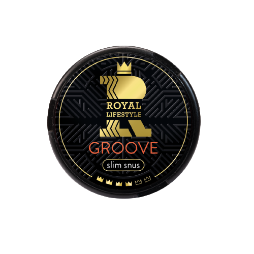 ROYAL LIFESTYLE GROOVE SLIM Snus Dose mit starkem Tabakgeschmack und rauchiger Note in Slim-Variante