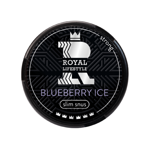 Dose Royal Lifestyle Super White Blue Ice Snus mit Blaubeergeschmack und starker Slim-Form aus Österreich.