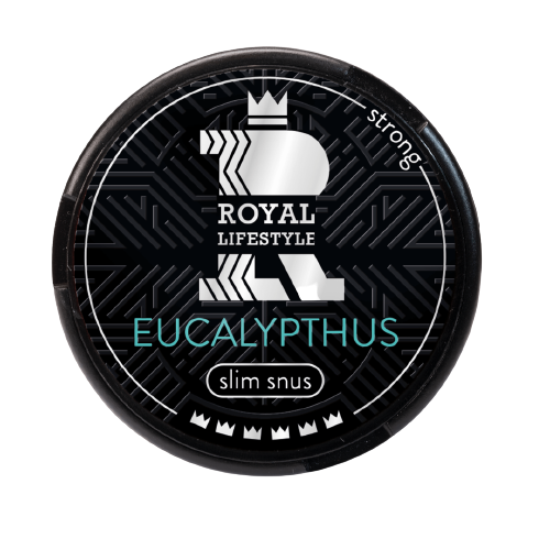 Dose ROYAL LIFESTYLE SUPER WHITE EUCALYPTHUS Slim Snus mit erfrischendem Eukalyptusgeschmack und starkem Charakter