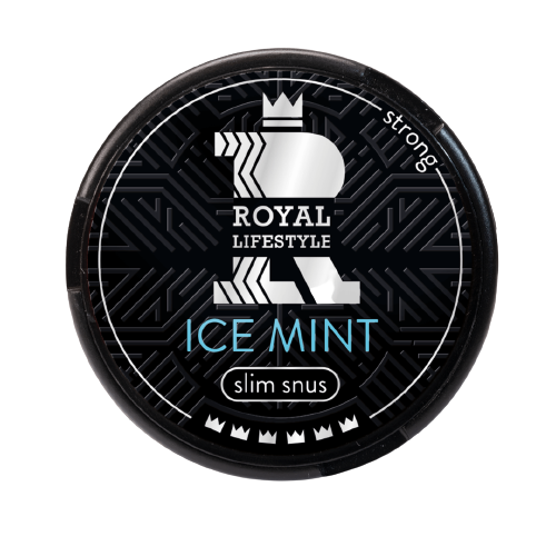 Dose ROYAL LIFESTYLE SUPER WHITE ICE MINT Snus slim mit frischem Ice Mint Geschmack und 16mg Stärke aus Österreich