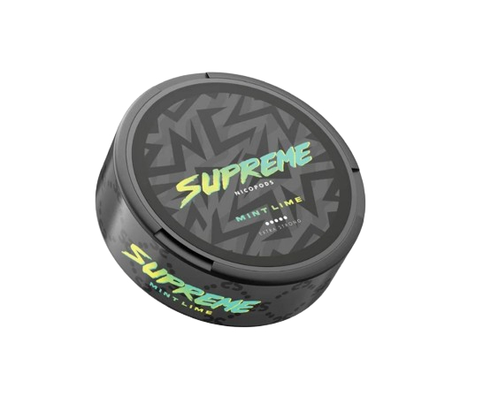 Dose Supreme Mint Lime Nicopods ohne Tabak mit starkem Minz- und Limettengeschmack, 20 Beutel, 50 mg Nikotin