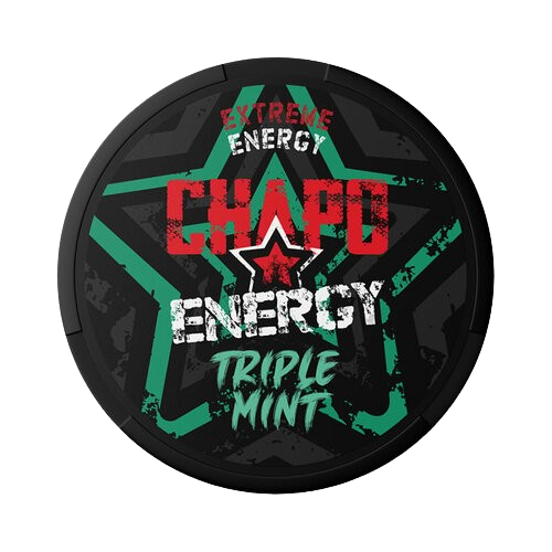CHAPO ENERGY TRIPLE MINT Energybeutel in Dose mit starkem Minzgeschmack und 75mg Koffein für mehr Energie