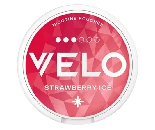 VELO STRAWBERRY ICE Nikotinbeutel mit Erdbeergeschmack und kühlem Abgang, 20 Pouches, moderate Stärke