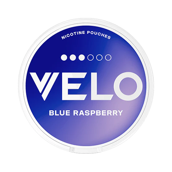 VELO BLUE RASPBERRY Snus Dose in Slim-Format mit 14,3 mg/g Stärke, 20 Pouches, Herkunft Schweden von Velo.